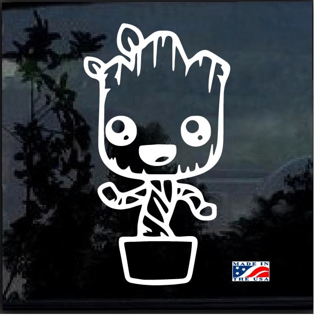 Baby Groot Pot Decal Sticker