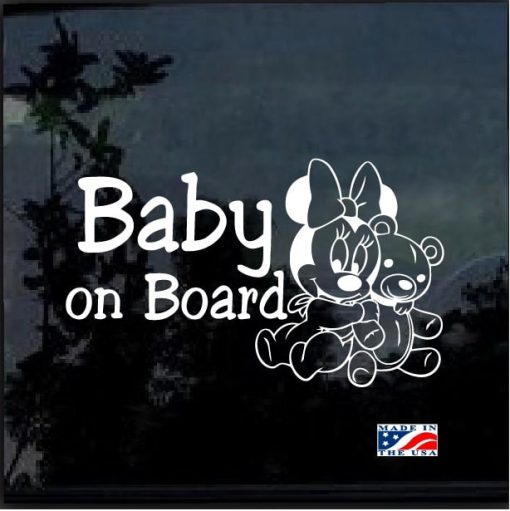 Baby on Board Minnie bear Decal sticker