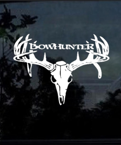 Bow hunter Buck Deer Skull Hunting Window Decal Sticker