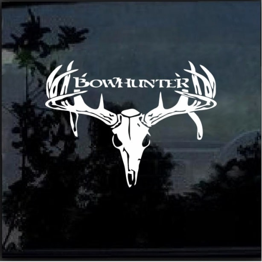 Bow hunter Buck Deer Skull Window Decal Sticker
