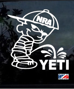 NRA Calvin Pee On Your Yeti Decal Sticker