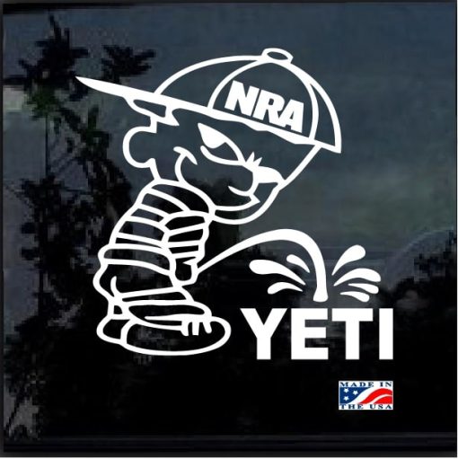 NRA Calvin Pee On Your Yeti Decal Sticker