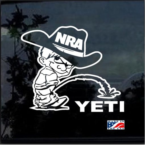 NRA Calvin Cowboy Pee On Your Yeti Decal Sticker