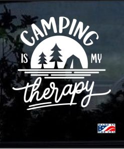 Camping is my therapy Window Decal Sticker