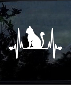 Cat Kitty Heartbeat Love Cat Window Decal Sticker