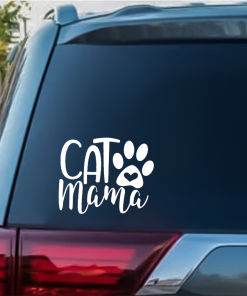 Cat Mama Heart Paw Decal - Cat Stickers