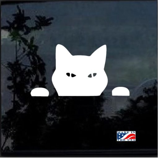 Cat Peeking Window Decal Sticker