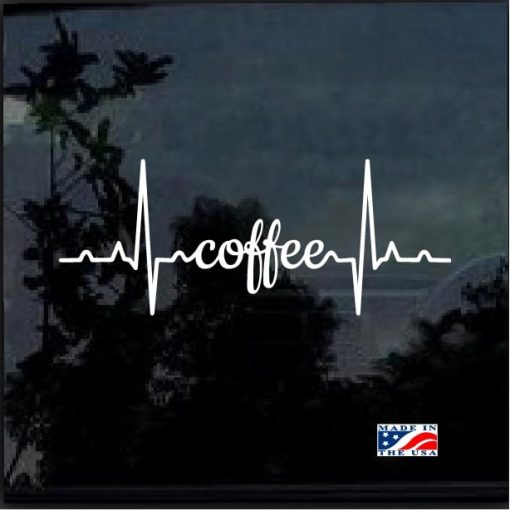 Coffee Heartbeat Decal Sticker