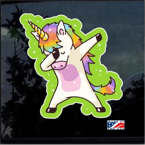 Dabbing unicorn Full Color Decal Sticker