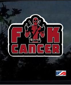 Deadpool Fuck Cancer Full Color Decal Sticker