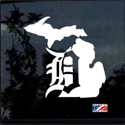 Detroit Tigers Michigan Window Decal Sticker