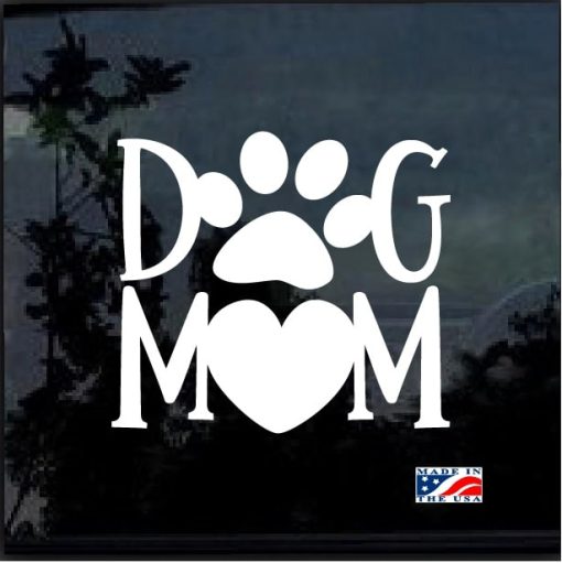 Dog Mom Heart Decal Sticker
