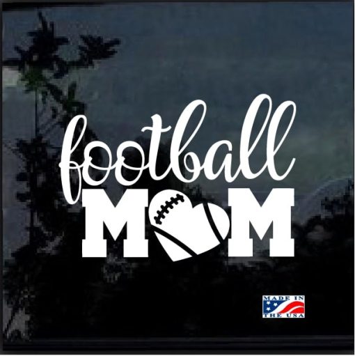 Football Mom Heart Decal Sticker