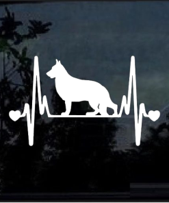 German Shepherd Heartbeat Love Window Decal Sticker