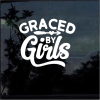 Graced by Girls Mom window decal Sticker