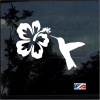 Hummingbird Hibiscus Flower window decal Sticker