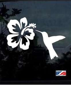 Hummingbird Hibiscus Flower window decal Sticker