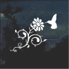 Hummingbird and Rose Flower window decal Sticker