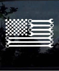 Mechanic Sticker - Flag Wrenches Decal