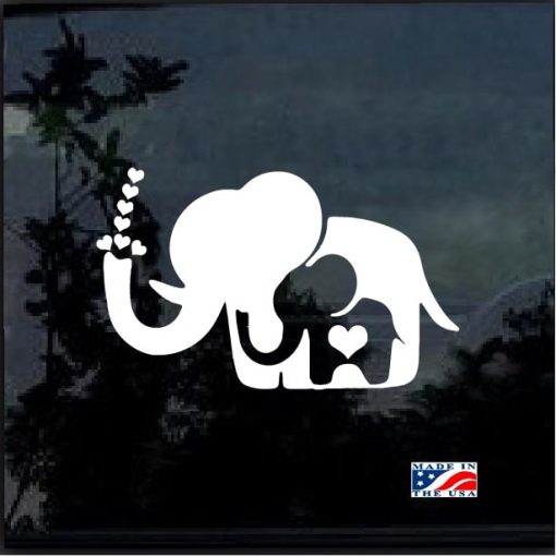 Mom and Baby Elephant Decal Sticker