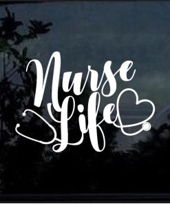 Nurse-Life-Heart-Stethoscope-Decal-11Sticker