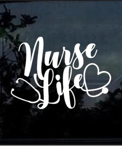 Nurse Life Heart Stethoscope Window Decal Sticker