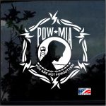Military Decal Sticker - POW MIA Barbed Wire
