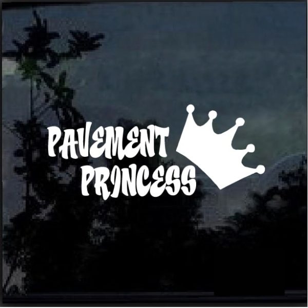 Pavement Princess Vinyl Window Decal Sticker