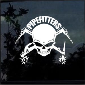 Pipefitters Skull Decal sticker