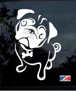Pug looking up Window Decal Sticker