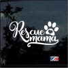 Rescue Mama Heart Paw Decal Sticker