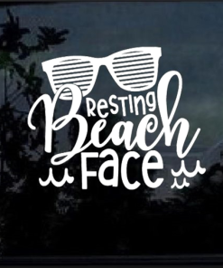 Resting Beach Face Window Decal Sticker
