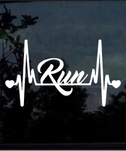 Running Run Heartbeat Window Decal Sticker