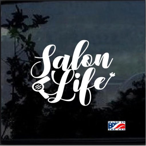 Salon Life Hair Dryer Decal Sticker