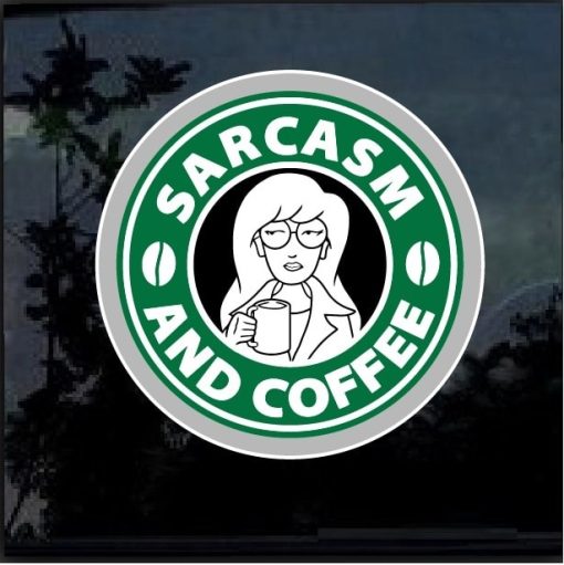 Sarcasm & Coffee Full Color Decal Sticker