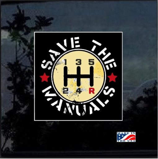 Save The Manuals Full Color Decal Sticker