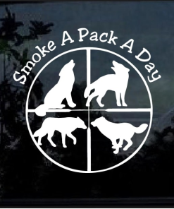 Smoke a pack a day Coyote Hunter Decal Sticker