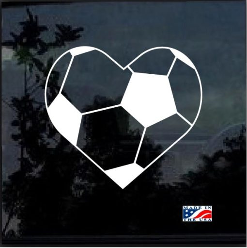 Soccer Ball Heart Love Soccer Decal Sticker