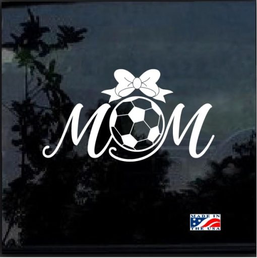 Soccer Mom with Bow Decal Sticker