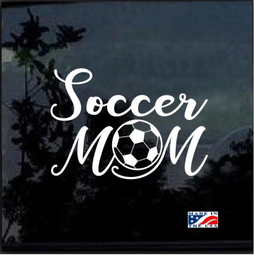 Soccer mom with ball Decal Sticker