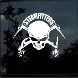 Steamfitters skull decal sticker