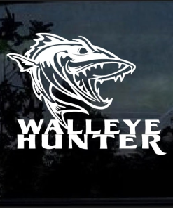 Walleye Hunter Fishing Window Decal Sticker