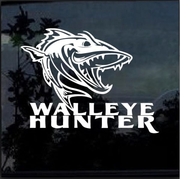 Walleye Hunter Fishing Window Decal Sticker