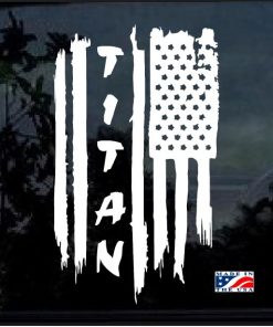 Nissan Titan Weathered American Flag Decal Sticker