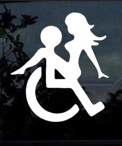 Wheelchair sex Window Decal Sticker