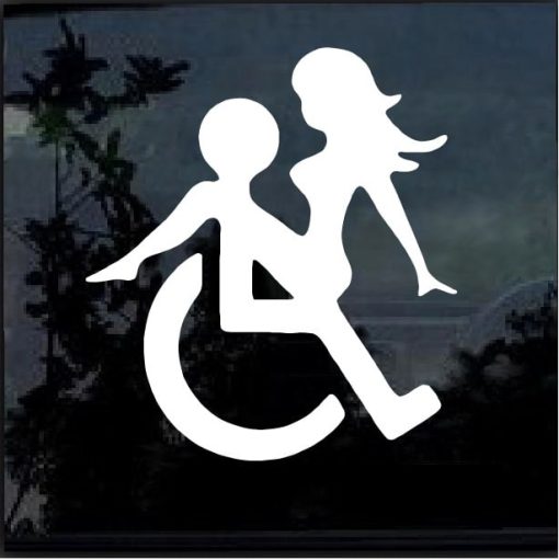 Wheelchair sex Window Decal Sticker