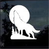 Wolf Howling Moon Silhouette window decal Sticker