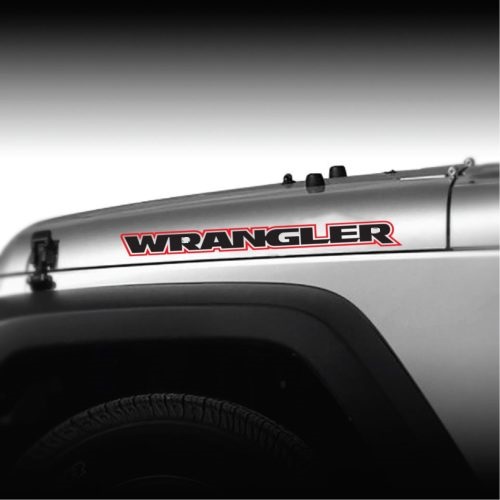 Jeep Wrangler 2 color Outlined Set of 2 Jeep Decal Sticker | MADE IN USA