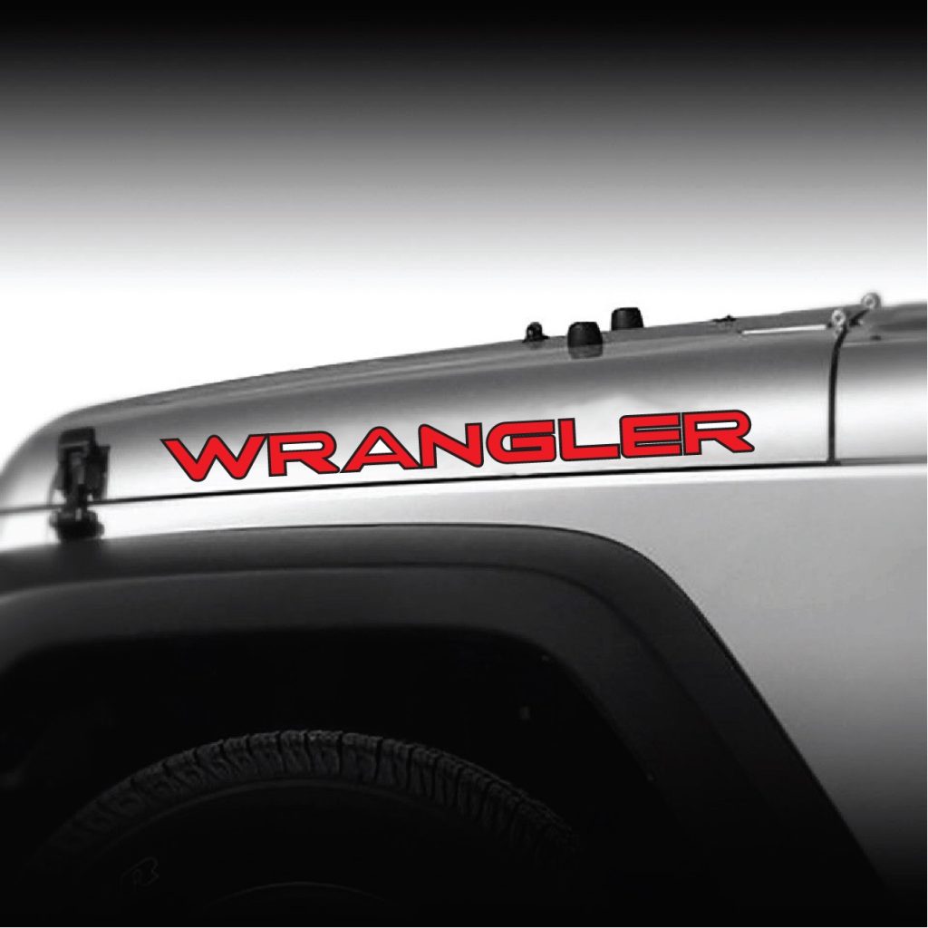 Wrangler ooutlined 2 color hood decal set a2