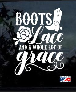 Boots Lace and Grace Window Decal Sticker